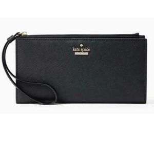 Kate Spade Cameron Street Eliza Black Cow Leather Wristlet Pouch Wallet